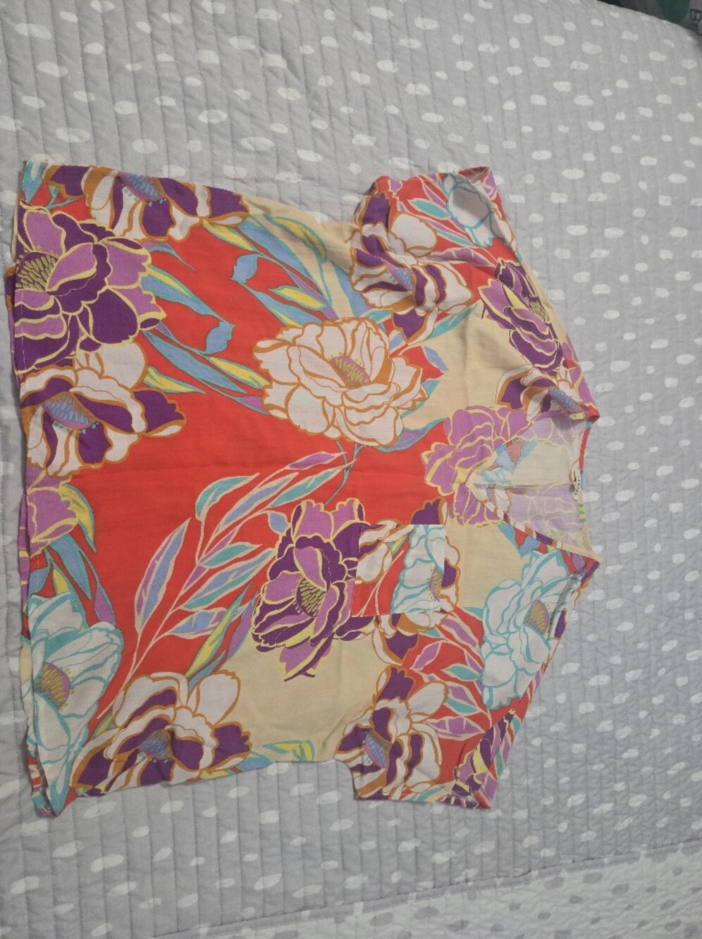 JODIFL Floral Blouse in Coral, Purple and Cream